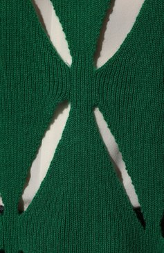 Женский шерстяной пуловер VALENTINO зеленого цвета, арт. XB0KC27X6R2 | Фото 5 (Материал внешний: Шерсть; Рукава: Длинные; Длина (для топов): Стандартные; Женское Кросс-КТ: Пуловер-одежда; Стили: Романтичный)