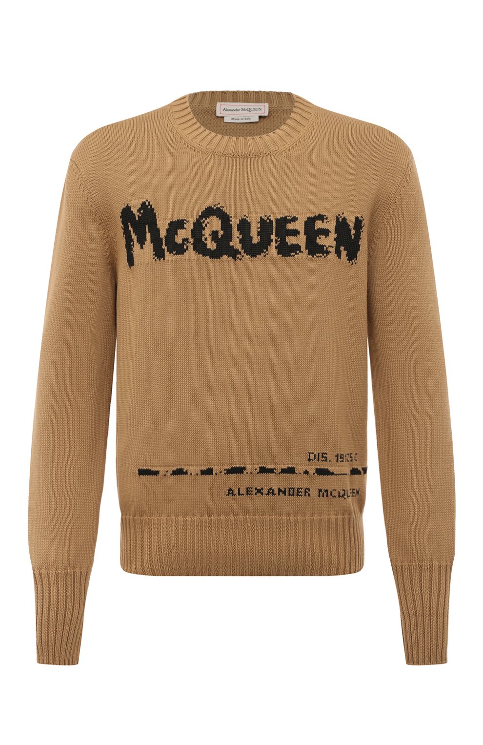 Хлопковый свитер Alexander McQueen Бежевый 626454Q1WZL 6037227