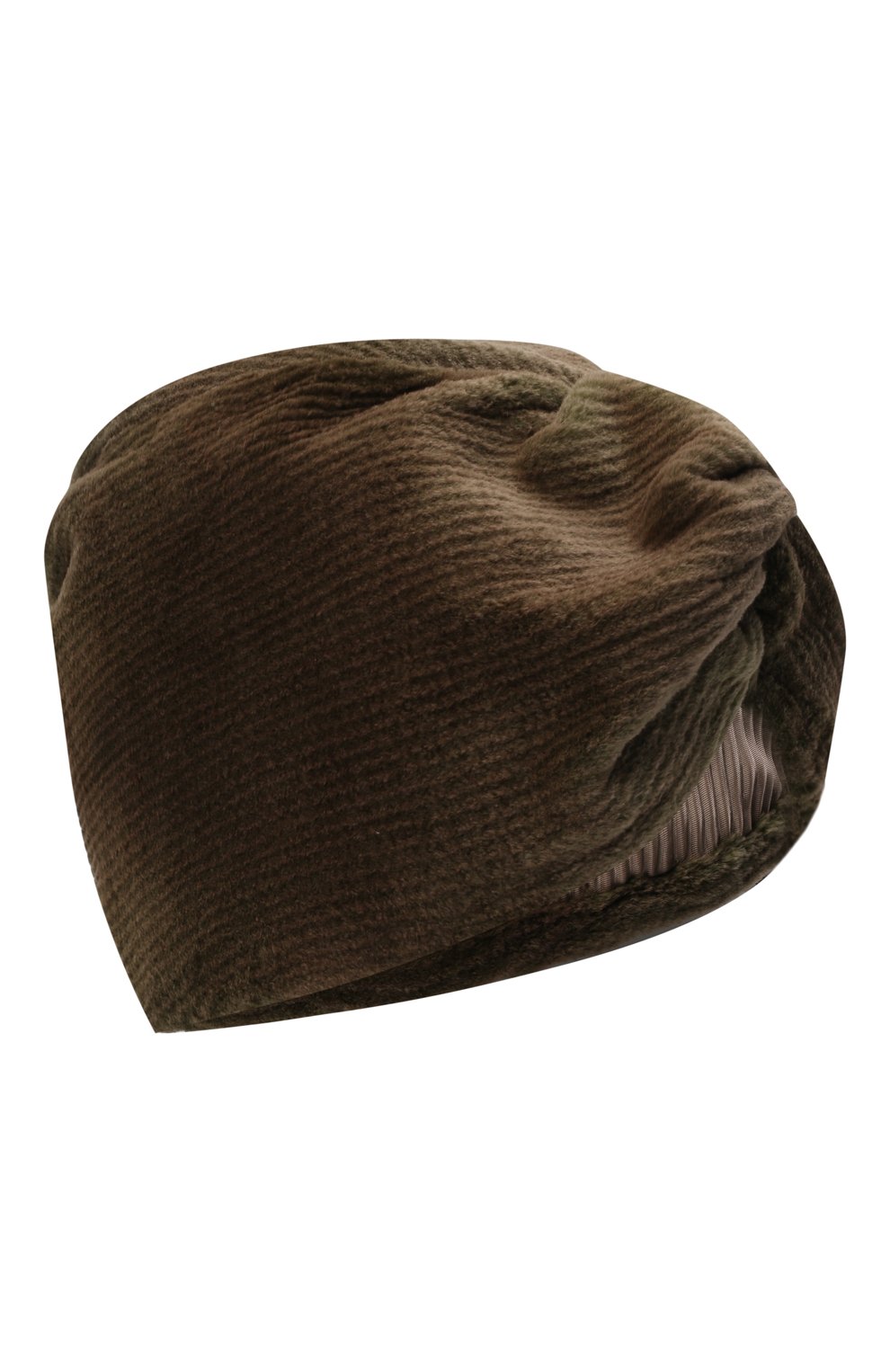 Женская шапка-чалма бэлла из меха норки FURLAND зеленого цвета, арт. 0176300150046600000 | Фото 1 (Материал: Натуральный мех)