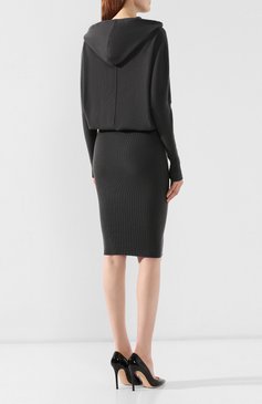 Женское кашемировое платье TOM FORD серого цвета, арт. ACK182-YAX179 | Фото 4 (Рукава от горловины: Длинные; Материал внешний: Шерсть, Кашемир; Рукава: Длинные; Случай: Повседневный; Кросс-КТ: Трикотаж; Длина Ж (юбки, платья, шорты): Миди; Женское Кросс-КТ: Платье-одежда; Статус проверки: Проверена категория)