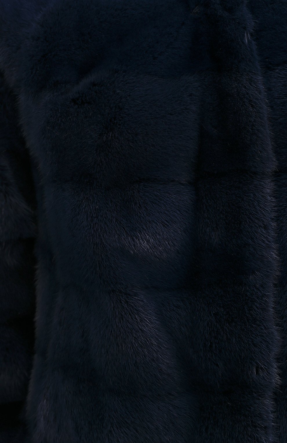 Женская шуба из меха норки LORO PIANA темно-синего цвета, арт. FAE8037 | Фото 5 (Женское Кросс-КТ: Мех; Материал утеплителя: Шерсть; Материал внешний: Натуральный мех; Рукава: 3/4; Длина (верхняя одежда): Короткие; Стили: Кэжуэл)
