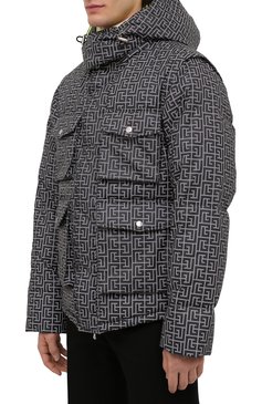 Мужская пуховая куртка balmain x rossignol BALMAIN серого цвета, арт. WH2TP045/X193 | Фото 3 (Кросс-КТ: Куртка; Мужское Кросс-КТ: пуховик-короткий; Рукава: Длинные; Материал внешний: Синтетический материал; Стили: Спорт-шик; Материал подклада: Синтетический материал; Длина (верхняя одежда): Короткие; Материал утеплителя: Пух и перо)