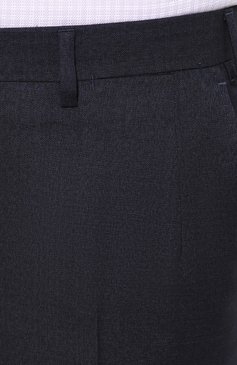 Мужские шерстяные брюки BRIONI темно-синего цвета, арт. RPL20R/08AA9/M0ENA | Фото 5 (Материал внешний: Шерсть; Длина (брюки, джинсы): Стандартные; Стили: Классический; Случай: Формальный; Статус проверки: Проверено, Проверена категория; Материал подклада: Купро)