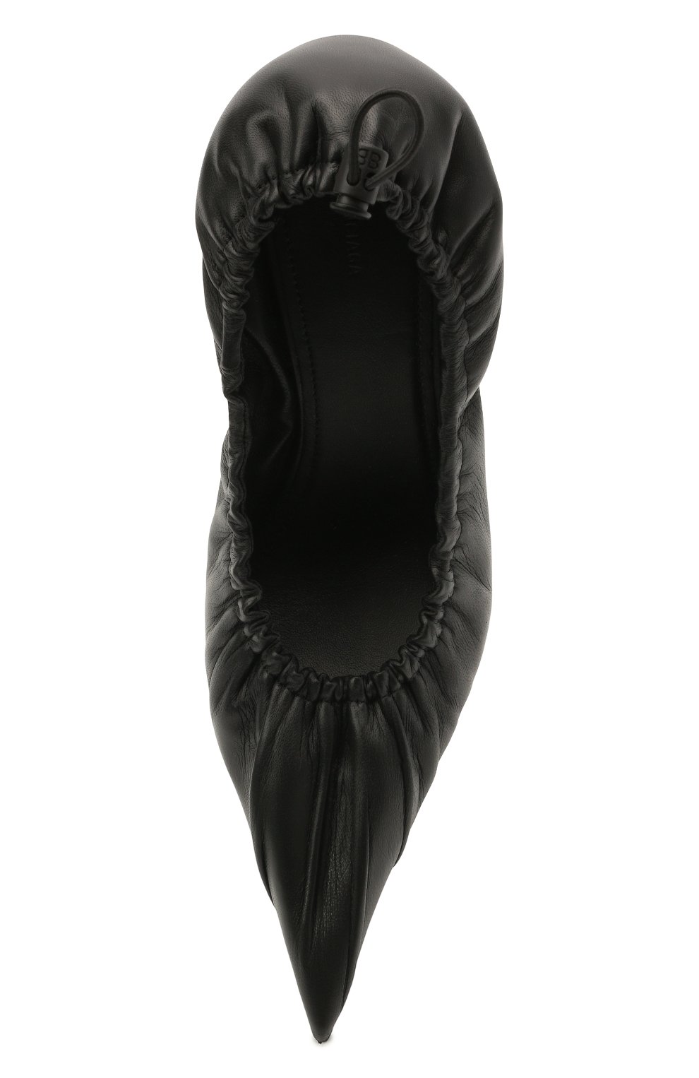 Женские кожаные туфли scrunch BALENCIAGA черного цвета, арт. 636612/WA2M0 | Фото 5 (Каблук высота: Высокий; Материал внешний: Кожа; Материал внутренний: Натуральная кожа; Каблук тип: Шпилька; Подошва: Плоская)