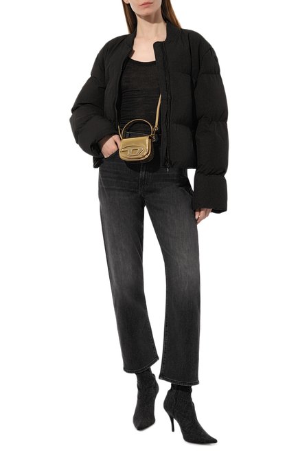 Женские джинсы MOTHER темно-серого цвета, арт. 10078-1298 | Фото 2 (Длина (брюки, джинсы): Стандартные; Драгоценные камни: Проставлено; Материал сплава: Проставлено; Материал внешний: Хлопок)