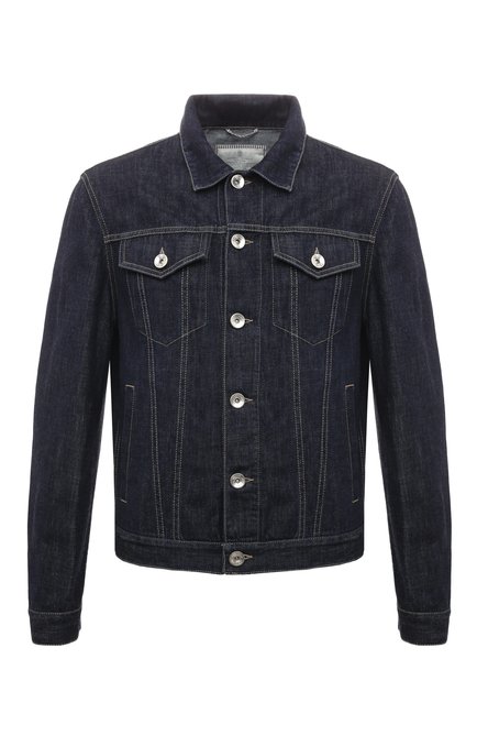 Мужская джинсовая куртка BRUNELLO CUCINELLI темно-синего цвета по цене 278500 руб., арт. M0Z37B2313 | Фото 1