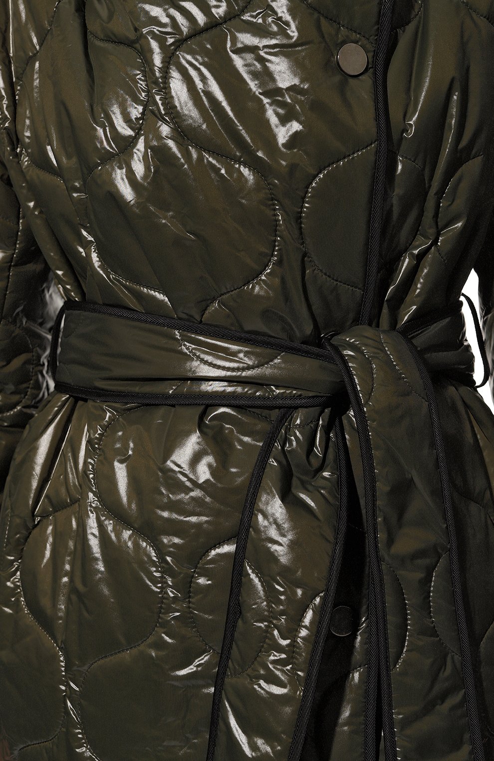 Женская стеганая куртка ANTONELLI FIRENZE хаки цвета, арт. HEB0/H7968-365C | Фото 5 (Кросс-КТ: Куртка, Утепленный; Рукава: Длинные; Материал внешний: Синтетический материал; Материал подклада: Синтетический материал; Длина (верхняя одежда): Длинные; 1-2-бортные: Однобортные; Размерность: Маломерит; Стили: Кэжуэл)