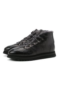 Мужские кожаные ботинки DOUCAL'S темно-серого цвета, арт. DU2881WINNUM0232N05 | Фото 1 (Материал внешний: Кожа; Материал утеплителя: Натуральный мех; Мужское Кросс-КТ: Хайкеры-обувь, Ботинки-обувь, зимние ботинки; Подошва: Массивная; ширина носка стельки: 8,8, 9, 9,3; толщина подошвы: 3,3)