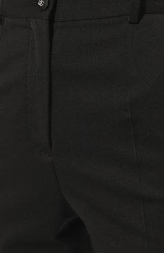 Женские шерстяные брюки DOLCE & GABBANA черного цвета, арт. FTB84T/FUBF0 | Фото 5 (Материал внешний: Шерсть; Стили: Гламурный; Длина (брюки, джинсы): Стандартные; Женское Кросс-КТ: Брюки-одежда; Материал сплава: Проставлено; Драгоценные камни: Проставлено; Силуэт Ж (брюки и джинсы): Узкие)