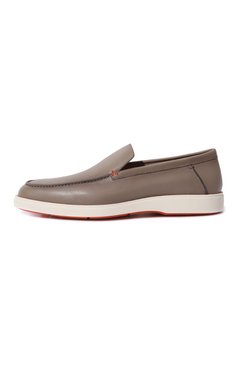 Мужские кожаные лоферы SANTONI серого цвета, арт. MGDG17824BARSSC9U59 | Фото 4 (Материал внутренний: Натуральная кожа; Материал сплава: Проставлено; Нос: Не проставлено; Стили: Кэжуэл)