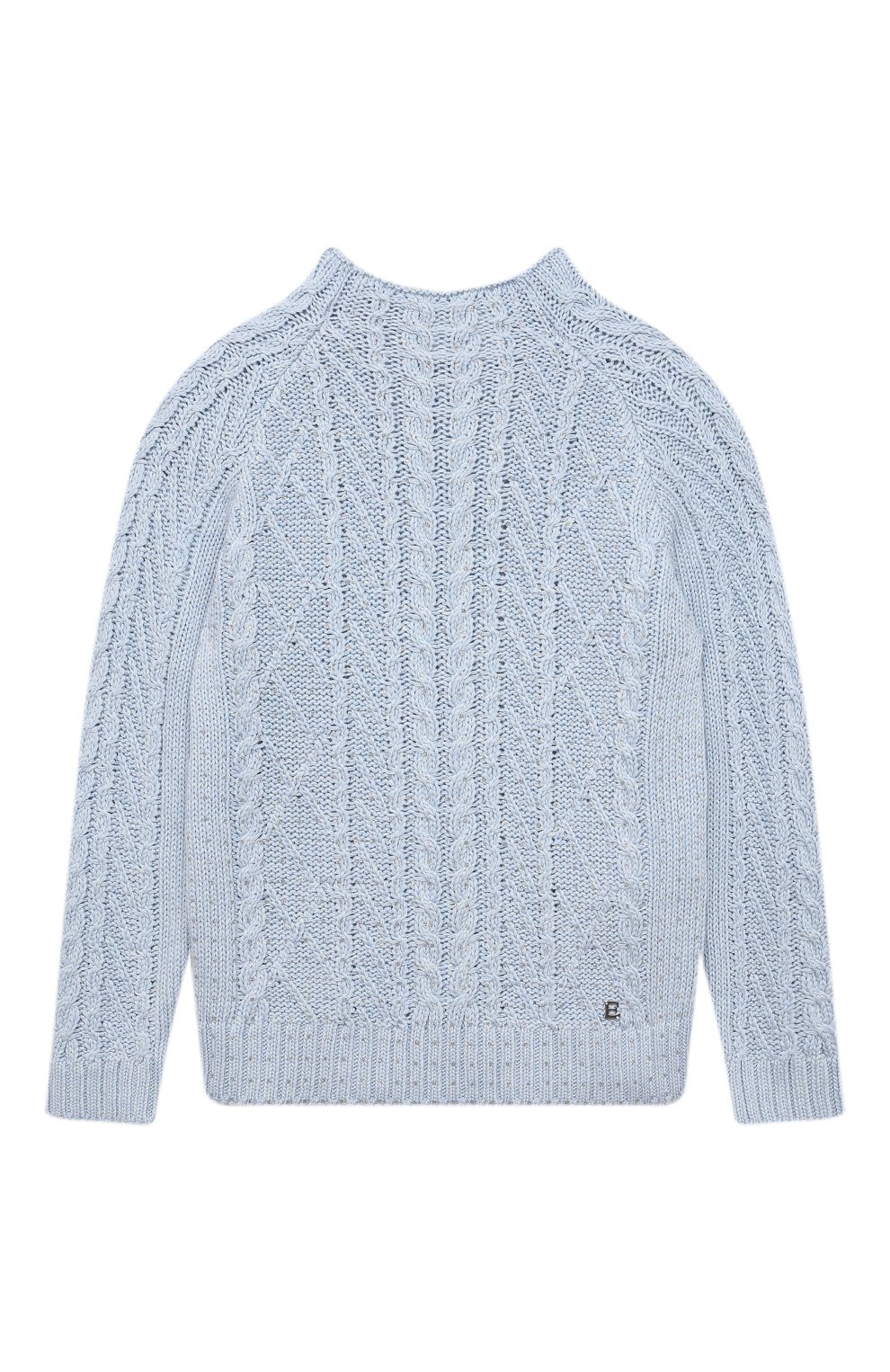 Детский пуловер ERMANNO SCERVINO голубого цвета, арт. ESFMA006 FL187 YS013/M-XL | Фото 1 (Девочки Кросс-КТ: Пуловер-одежда; Рукава: Длинные; Материал внешний: Вискоза)