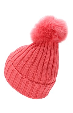 Женская шерстяная шапка MONCLER розового цвета, арт. E2-093-00219-00-03510 | Фото 2 (Материал: Текстиль, Шерсть; Статус проверки: Проверено, Проверена категория)