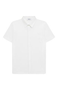 Детская хлопковая рубашка ALETTA белого цвета, арт. AM220774CR-31/9A-16A | Фото 1 (Рукава: Короткие; Материал сплава: Проставлено; Материал внешний: Хлопок; Драгоценные камни: Проставлено)