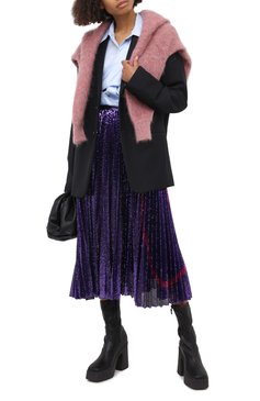 Женская юбка с пайетками VALENTINO фиолетового цвета, арт. UB3MD02E5NF | Фото 2 (Стили: Гламурный; Материал внешний: Синтетический материал; Женское Кросс-КТ: Юбка-одежда; Длина Ж (юбки, платья, шорты): Миди; Материал подклада: Синтетический материал)