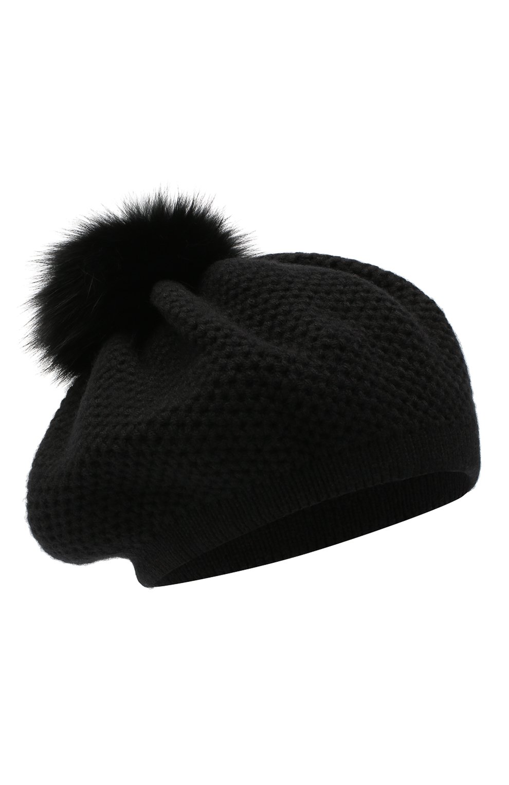 Женская кашемировая шапка INVERNI черного цвета, арт. 4732CMG1 | Фото 1 (Материал: Текстиль, Кашемир, Шерсть)