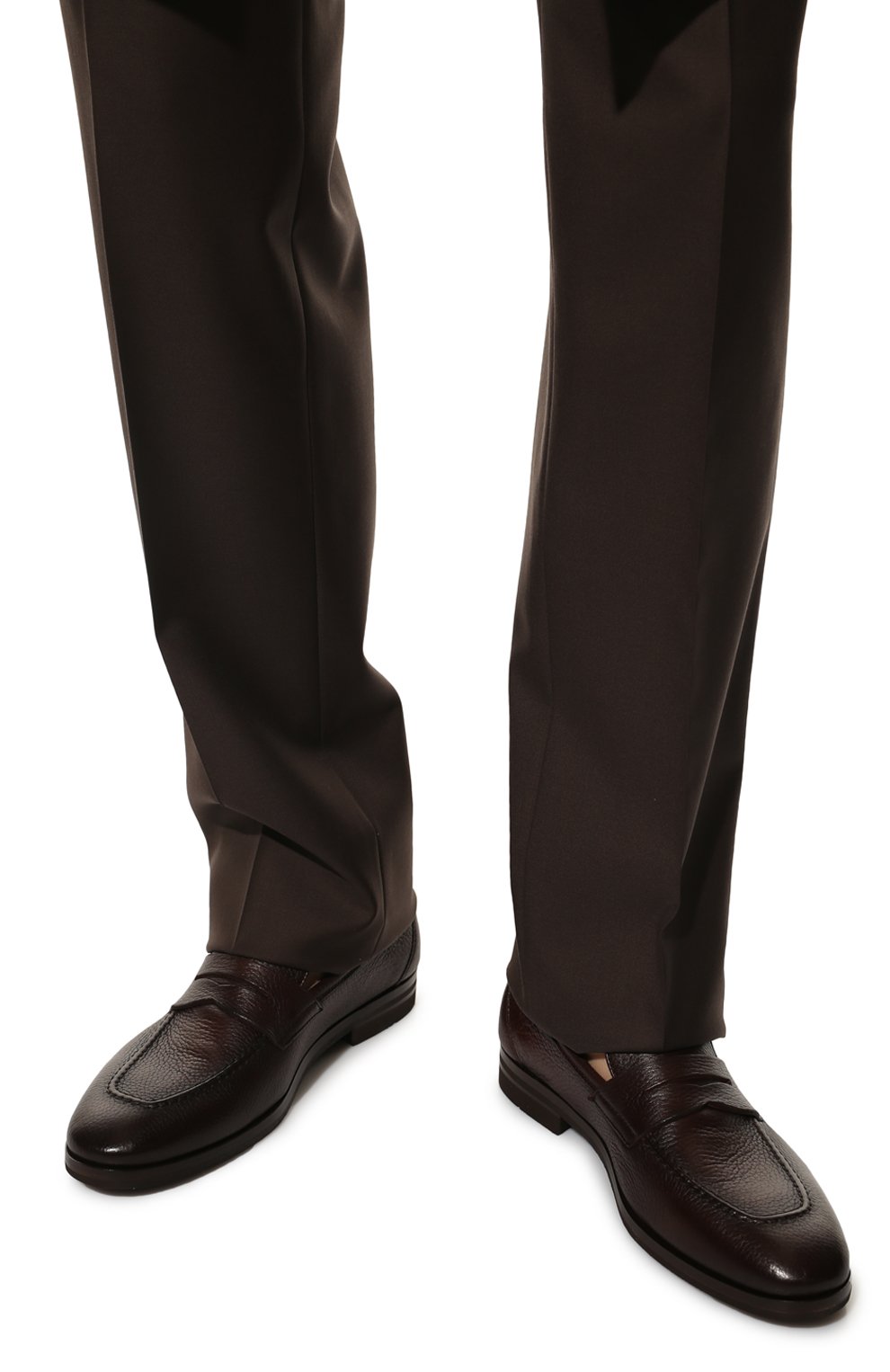 Мужские кожаные пенни-лоферы H`D`S`N BARACCO темно-коричневого цвета, арт. 81410.C.5* | Фото 3 (Материал внутренний: Натуральная кожа; Стили: Классический)