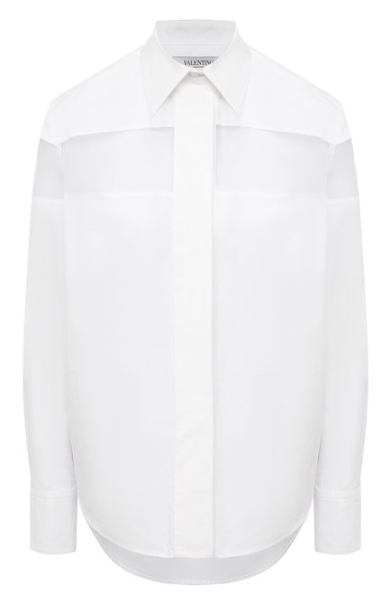 Женская хлопковая рубашка VALENTINO белого цвета по цене 115000 руб., арт. VB3AB1V55DN | Фото 1