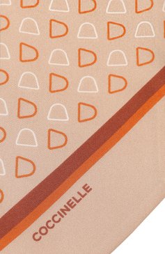 Женский шелковый шарф-твилли COCCINELLE бежевого цвета, арт. E7 MYQ 46 02 01 | Фото 3 (Материал: Текстиль, Шелк; Материал сплава: Проставлено; Нос: Не проставлено)