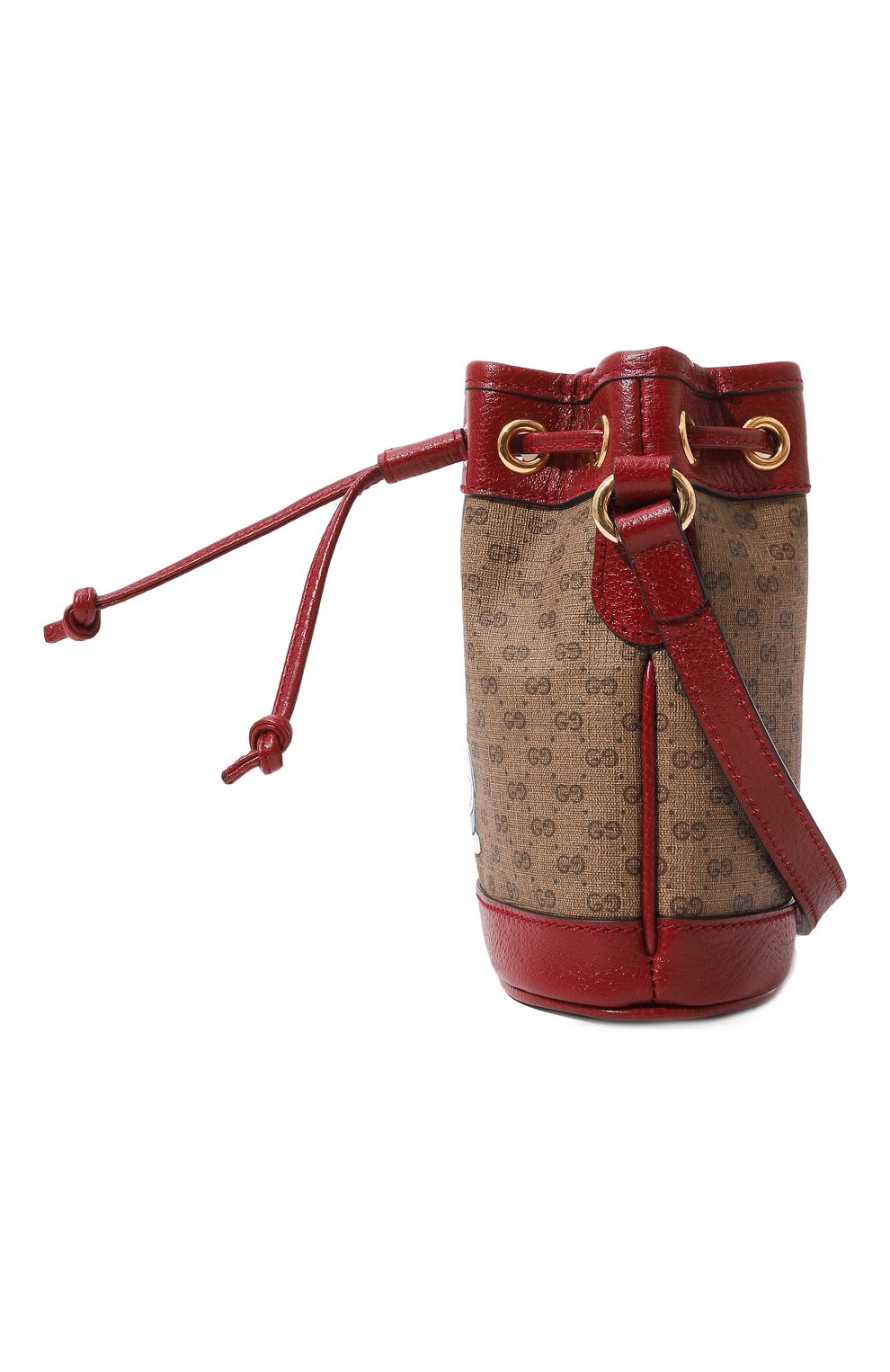 Женская сумка doraemon x gucci GUCCI красного цвета, арт. 647801 2T0AG | Фото 4 (Сумки-технические: Сумки через плечо; Материал: Канва, Натуральная кожа; Материал сплава: Проставлено; Размер: mini; Ремень/цепочка: На ремешке; Драгоценные камни: Проставлено)