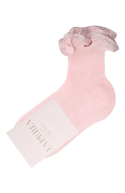 Детские хлопковые носки LA PERLA розового цвета, арт. 41047/1-3 | Фото 1 (Материал: Хлопок, Текстиль; Кросс-КТ: Носки)