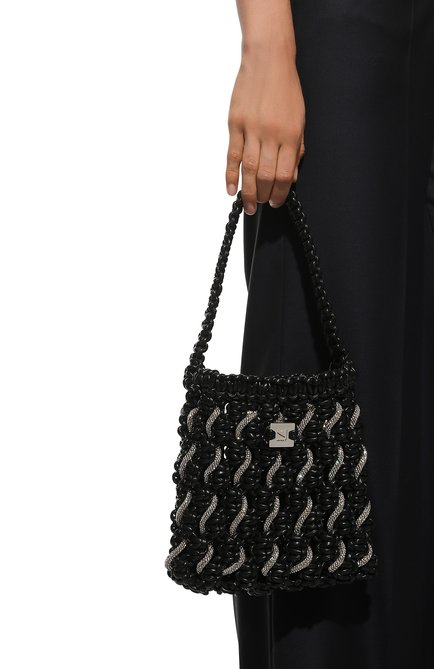 Женский сумка-тоут woven small YUZEFI черного цвета, арт. YUZC0-HB-SWCT-01 | Фото 2 (Материал: Экокожа, Текстиль; Размер: small; Сумки-технические: Сумки-шопперы)