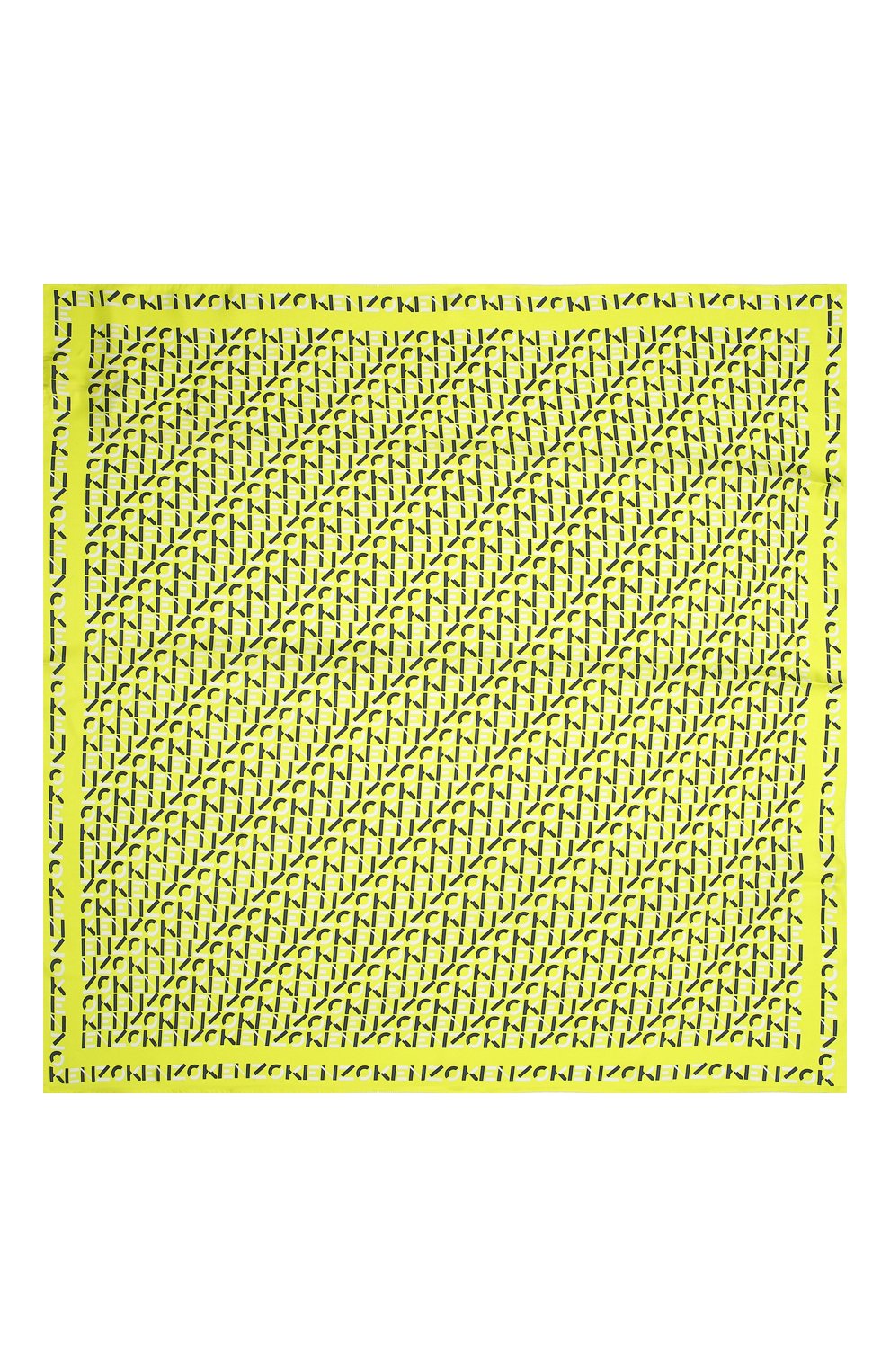 Женский шелковый платок KENZO желтого цвета, арт. FB58EW320PFN | Фото 5 (Принт: С принтом; Материал: Текстиль, Шелк)
