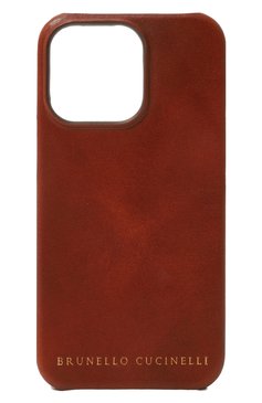 Чехол для iphone 13 pro BRUNELLO CUCINELLI коричневого цвета, арт. MLLIB13M | Фото 1 (Женское Кросс-КТ: Кожа iPhone; Региональные ограничения белый список (Axapta Mercury): Не проставлено; Нос: Не проставлено)