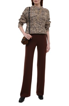 Женские кашемировые брюки LORO PIANA коричневого цвета, арт. FAL7040 | Фото 2 (Длина (брюки, джинсы): Удлиненные; Материал внешний: Шерсть, Кашемир; Женское Кросс-КТ: Брюки-одежда; Материал сплава: Проставлено; Силуэт Ж (брюки и джинсы): Расклешенные; Драгоценные камни: Проставлено; Стили: Кэжуэл)
