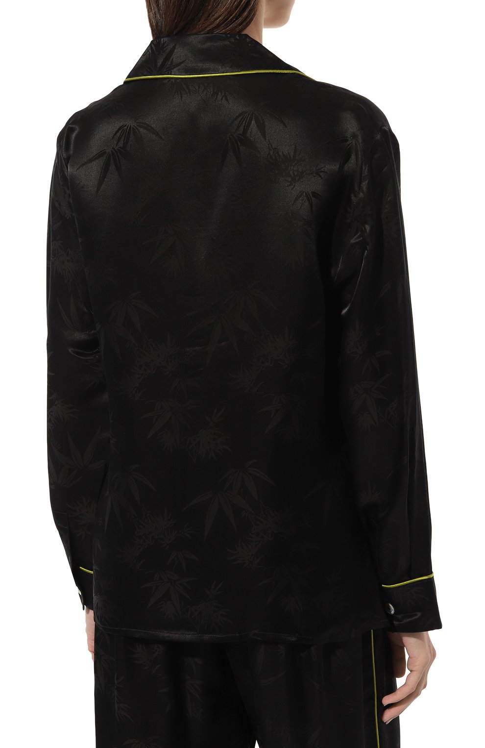 Женская пижама из вискозы и шелка KLEED LOUNGEWEAR черного цвета, арт. BAMB00 PYJAMA | Фото 4 (Материал сплава: Проставлено; Нос: Не проставлено)