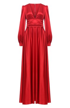 Женское шелковое платье DOLCE & GABBANA красного цвета, арт. F6K2PT/FU1NG | Фото 1 (Материал внешний: Шелк; Рукава: Длинные; Стили: Гламурный; Случай: Вечерний; Длина Ж (юбки, платья, шорты): Макси; Материал подклада: Шелк; Женское Кросс-КТ: Платье-одежда)