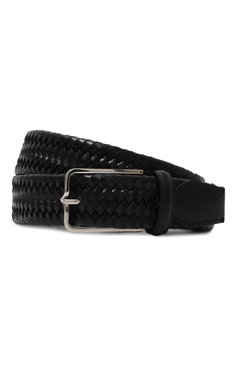 Мужской кожаный ремень CORNELIANI черного цвета, арт. 92V310-3820801 | Фото 1 (Случай: Повседневный; Материал: Натуральная кожа; Материал сплава: Проставлено; Нос: Не проставлено)