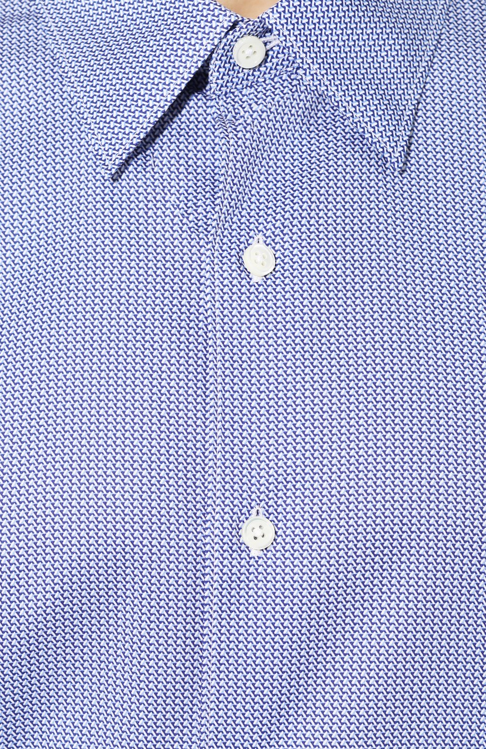 Мужская хлопковая рубашка ZEGNA синего цвета, арт. UUX01/SAL2 | Фото 5 (Манжеты: На пуговицах; Воротник: Кент; Рукава: Длинные; Длина (для топов): Стандартные; Материал сплава: Проставлено; Материал внешний: Хлопок; Случай: Формальный; Принт: Однотонные; Драгоценные камни: Проставлено; Мужское Кросс-КТ: Рубашка-одежда)