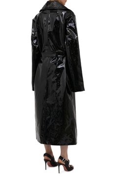 Женское кожаное пальто VETEMENTS черного цвета, арт. UA52C0650BL 2402/W | Фото 4 (Рукава: Длинные; Стили: Гранж; Длина (верхняя одежда): Длинные; 1-2-бортные: Однобортные; Материал внешний: Натуральная кожа; Материал подклада: Вискоза)