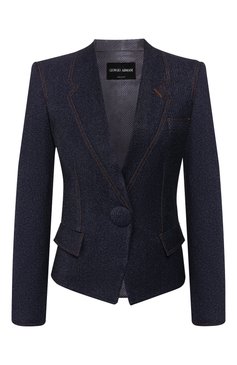 Женский жакет из вискозы GIORGIO ARMANI синего цвета, арт. 0SHGG0EH/T00G8 | Фото 1 (Рукава: Длинные; Случай: Повседневный; Длина (для топов): Стандартные; Региональные ограничения белый список (Axapta Mercury): RU; 1-2-бортные: Однобортные; Материал внешний: Вискоза; Женское Кросс-КТ: Жакет-одежда; Материал подклада: Шелк; Статус проверки: Проверена категория)