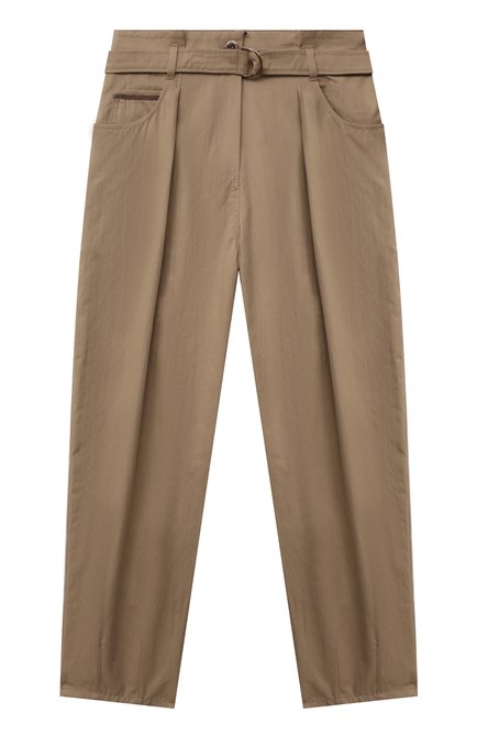 Детские хлопковые брюки BRUNELLO CUCINELLI бежевого цвета, арт. B0F48P053C | Фото 1 (Материал внешний: Хлопок; Случай: Повседневный; Ростовка одежда: 12 лет | 152 см)
