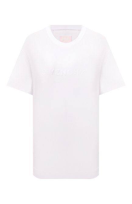 Женская хлопковая футболка GIVENCHY белого цвета по цене 71750 руб., арт. BW707Z30NH | Фото 1
