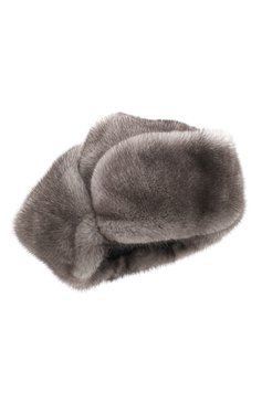 Мужская шапка-ушанка из меха норки FURLAND серого цвета, арт. 0011200110048600997 | Фото 4 (Материал: Натуральный мех)