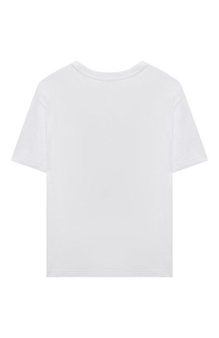 Детская хлопковая футболка DOLCE & GABBANA белого цвета, арт. L4JTEY/G7E5G/8-14 | Фото 2 (Рукава: Короткие; Материал внешний: Хлопок; Мальчики Кросс-КТ: Футболка-одежда)