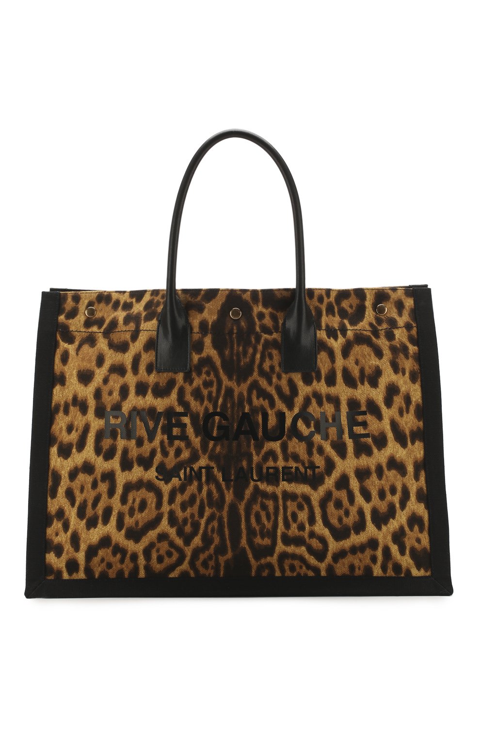 Женский сумка-шопер noe SAINT LAURENT леопардового цвета, арт. 499290/H9L4W | Фото 1 (Сумки-технические: Сумки-шопперы; Материал: Текстиль; Размер: large)