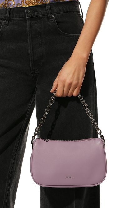 Женская сумка furla moon FURLA сиреневого цвета, арт. WB00356/AX0733 | Фото 2 (Размер: small; Материал: Натуральная кожа; Ремень/цепочка: На ремешке; Сумки-технические: Сумки top-handle)