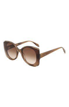 Женские солнцезащитные очки ALEXANDER MCQUEEN коричневого цвета, арт. AM0250S 004 | Фото 1 (Региональные ограничения белый список (Axapta Mercury): RU; Тип очков: С/з; Оптика Гендер: оптика-женское; Очки форма: Бабочка)