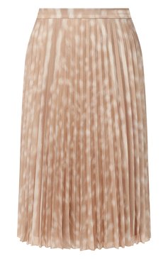 Женская юбка BURBERRY бежевого цвета, арт. 8024292 | Фото 1 (Материал внешний: Синтетический материал; Женское Кросс-КТ: Юбка-одежда; Длина Ж (юбки, платья, шорты): До колена; Материал подклада: Шелк; Статус проверки: Проверена категория)