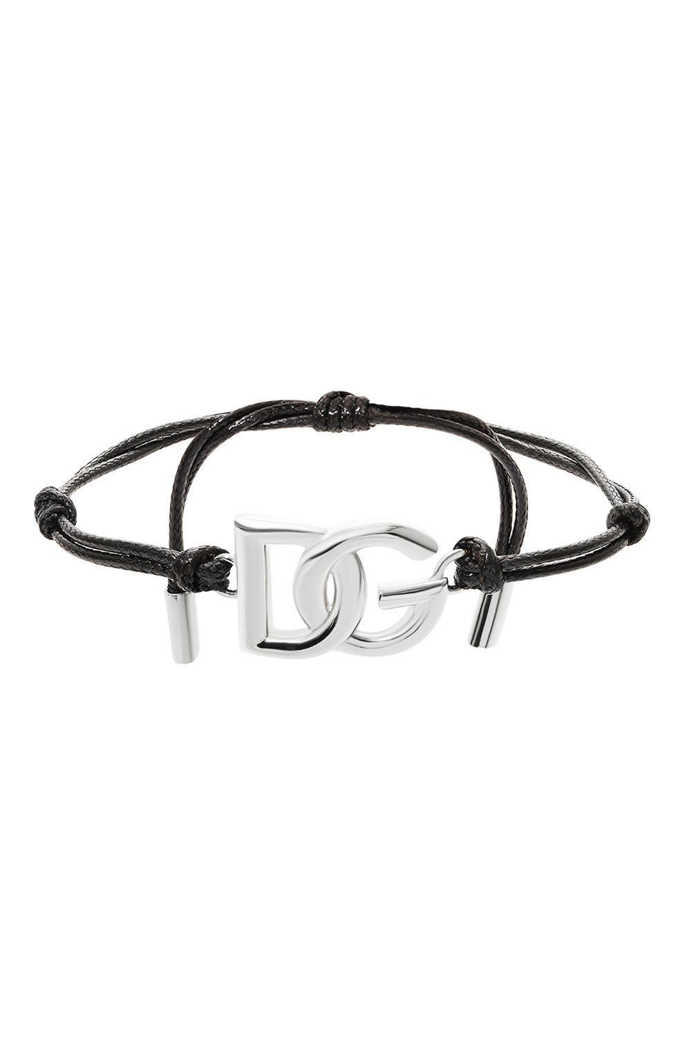 Мужской браслет DOLCE & GABBANA черного цвета, арт. WBP5L2 W1111/SILVER | Фото 1 (Материал: Текстиль, Металл; Региональные ограничения белый список (Axapta Mercury): Не проставлено; Нос: Не проставлено)