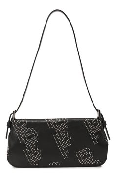 Женская сумка dulce BY FAR черного цвета, арт. 22PFDULSBLSTDMED | Фото 1 (Сумки-технические: Сумки top-handle; Размер: medium; Материал: Натуральная кожа; Материал сплава: Проставлено; Драгоценные камни: Проставлено)