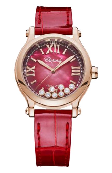 Женские часы happy sport automatic CHOPARD бесцветного цвета, арт. 275378-5005  | Фото 1 (Материал корпуса: Розовое золото; Цвет циферблата: Перламутровый; Механизм: Автомат)