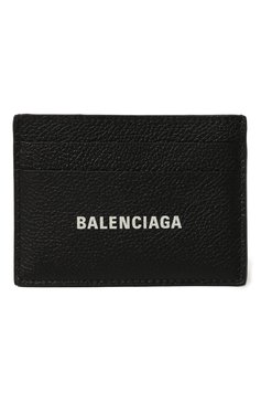 Мужской кожаный футляр для кредитных карт BALENCIAGA черного цвета, арт. 594309 1IZI3 | Фото 1 (Материал: Натуральная кожа)
