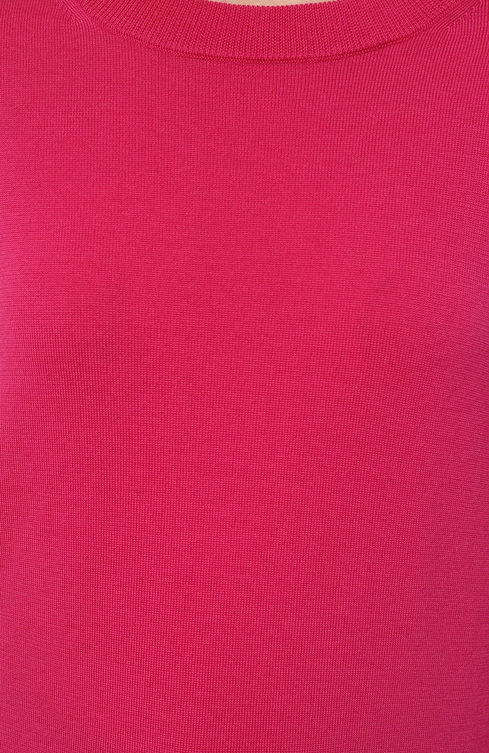 Женский шерстяной пуловер BOSS розового цвета, арт. 50492551 | Фото 5 (Материал внешний: Шерсть; Рукава: Длинные; Длина (для топов): Стандартные; Материал сплава: Проставлено; Женское Кросс-КТ: Пуловер-одежда; Драгоценные камни: Проставлено; Стили: Кэжуэл)