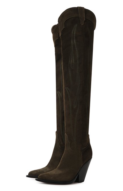 Женские замшевые казаки SONORA BOOTS коричневого цвета по цене 156500 руб., арт. HER9030LSU00T05W | Фото 1