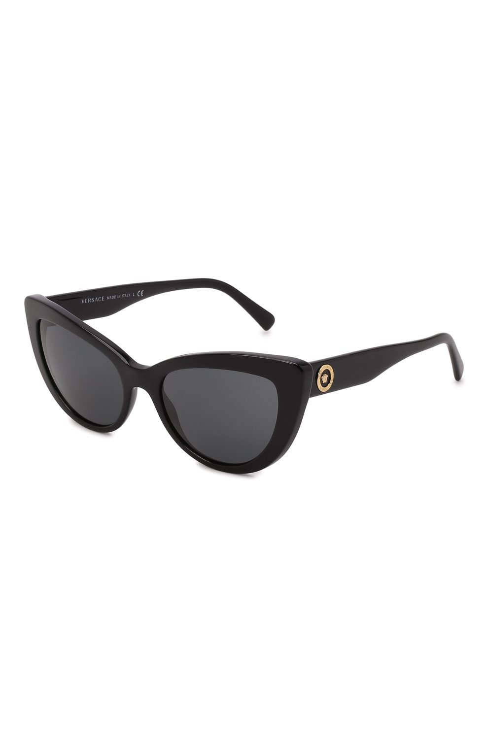 Женские солнцезащитные очки VERSACE черного цвета, арт. 4388-GB1/87 | Фото 1 (Тип очков: С/з; Оптика Гендер: оптика-женское;  Очки форма: Cat-eye)