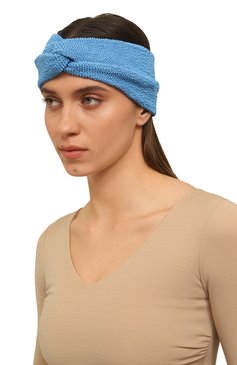 Женская повязка на голову BOND-EYE AUSTRALIA голубого цвета, арт. BOUND334E | Фото 2 (Материал: Текстиль, Синтетический материал; Материал сплава: Проставлено; Нос: Не проставлено)